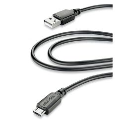 CellularLine USB kabel, MicroUSB, 2m, črn