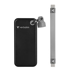 32190 VERBATIM Pocket SSD 1TB Obesek za ključe s kablom, črna/siva