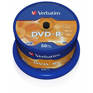 VERBATIM DVD-R AZO 4.7GB 16X MATT SILVER SURFACE 50PK