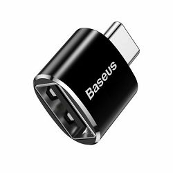 BASEUS adapter Micro na USB-C, ženski, črn