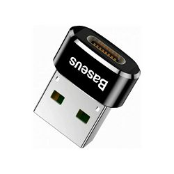 BASEUS adapter USB-A na USB-C, ženski, črn