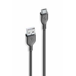 CellularLine USB kabel, MicroUSB, 2m, črn