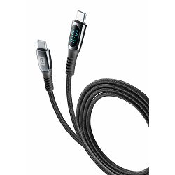 CellularLine USB kabel USB-C-USB-C 5A z digitalnim zaslonom, 2m