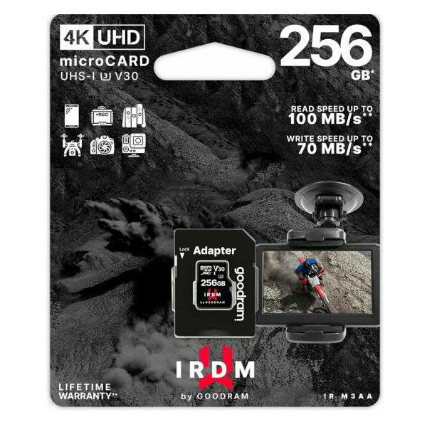 GOODRAM microSD 256GB 100MB/s IRDM M3A spominska kartica