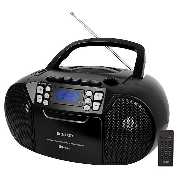 Sencor SPT 3907 B prenosni radiokasetofon CD/FM/BT/TAPE