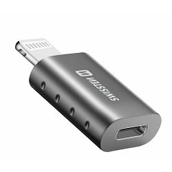 SWISSTEN adapter Lightning na USB-C, siv