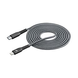 CellularLine Tetra kevlar USB-C na MFI kabel, 2m, črn