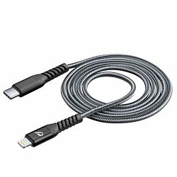 CellularLine Tetra kevlar USB-C na MFI kabel, 1,2m, črn