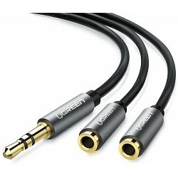 UGREEN AV134 Audio kabel 25cm, črn