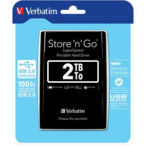 VERBATIM Store'n'Go 2TB USB 3.0 2,5'' črn zunanji disk