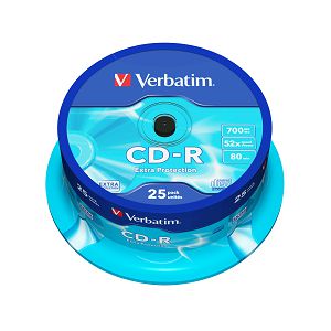 VERBATIM CD-R 52X 700MB EXTRA PROTECTION SURFACE 25PK