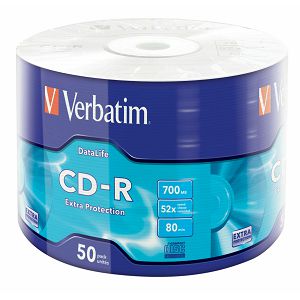 VERBATIM CD-R 52X 700MB WRAP EXTRA PROTECTION 50PK