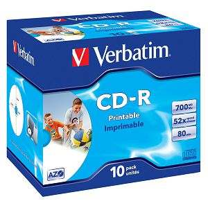 VERBATIM CD-R AZO 700MB 52X WIDE PRINTABLE SURFACE 10PK