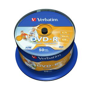 VERBATIM DVD-R AZO 4.7GB 16X WIDE PRINTABLE SURFACE NON-ID 50PK
