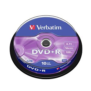 VERBATIM DVD+R AZO 4.7GB 16X MATT SILVER SURFACE 10PK