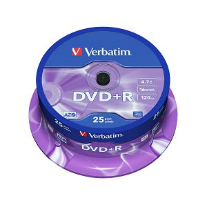 VERBATIM DVD+R AZO 4.7GB 16X MATT SILVER SURFACE 25PK