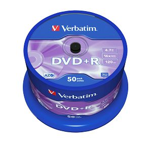 VERBATIM DVD+R AZO 4.7GB 16X MATT SILVER SURFACE 50PK