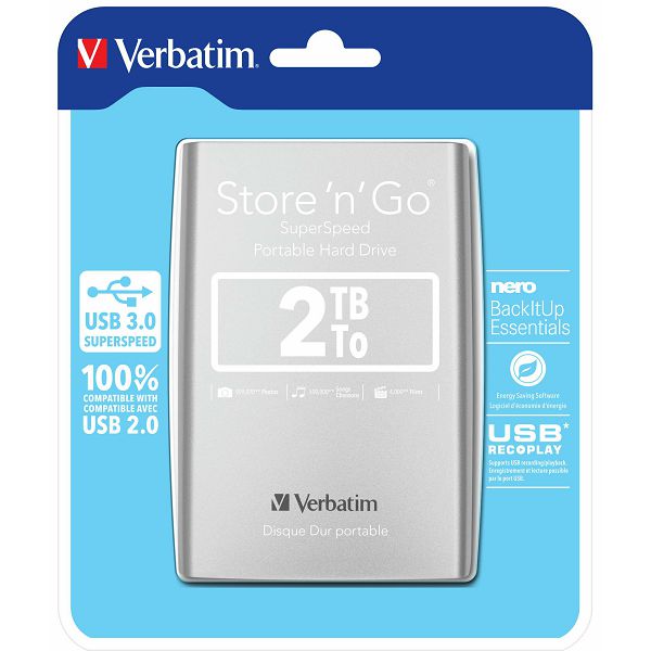 Verbatim Store'n'Go 2TB USB 3.0 2,5'' Silver zunanji disk